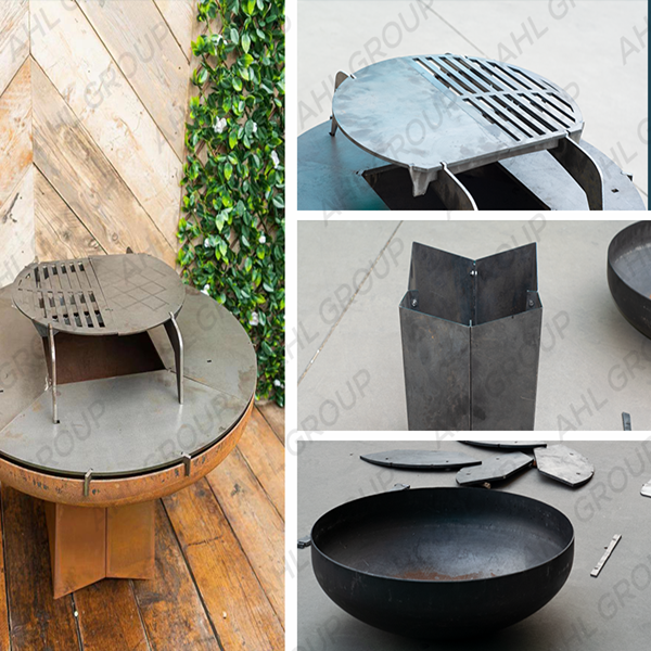 Corten Steel Charcoal Grill For Outdoor Garden With Ash Drawer Factory